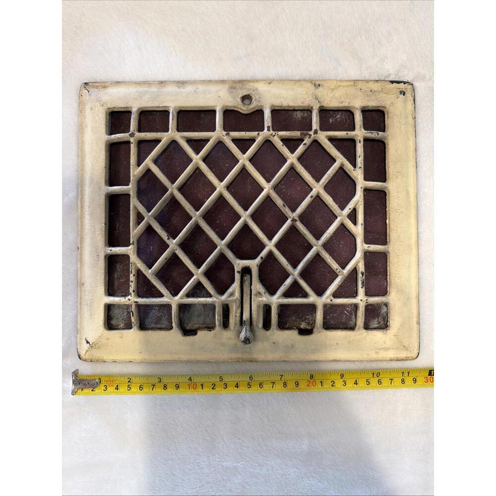 Antique Home Wall Heating Grate/Duct /Vent With Damper 10 X 8  Need Refinishing